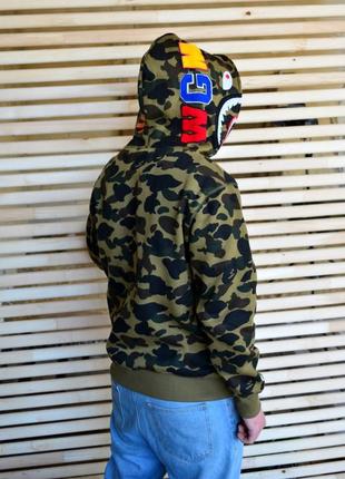 Худі bape shark camo green