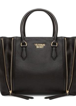 Victoria's secret black leather  vip satchel  оригінал сумка шкіра