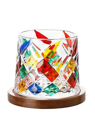 Стакан-колокол для виски 300 мл с бамбуковой подставкой