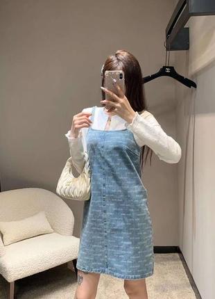 Сарафан джинсовый голубой на бретелях miu miu9 фото
