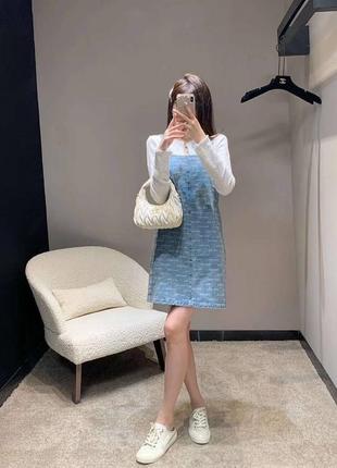 Сарафан джинсовый голубой на бретелях miu miu10 фото