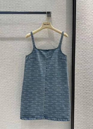 Сарафан джинсовый голубой на бретелях miu miu2 фото