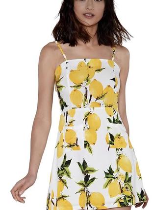 .новое летнее платье на тонких бретельках "shein fashion" с лимонами. размер м.