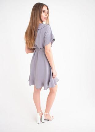 Жіноча сукня рюша (сірий)2 фото