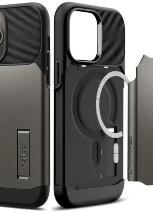 Чехол противоударный slim armor (magfit) magsafe acs04646 для apple iphone 14 pro max (6.7") gunmetal
