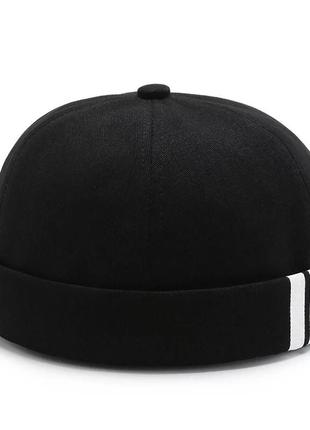 Кепка докер (docker cap, бини, бескозырка) без козырька черная, унисекс wuke one size
