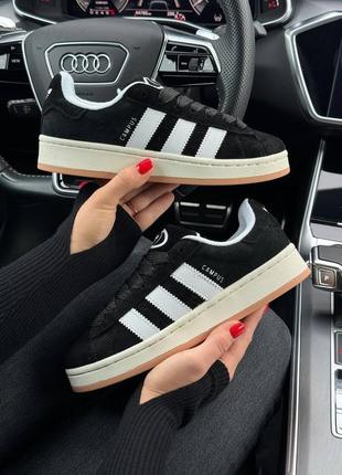 Жіночі кросівки в стилі adidas campus адідас кампус / демісезонні / весняні, літні, осінні / замша / білі, чорні
