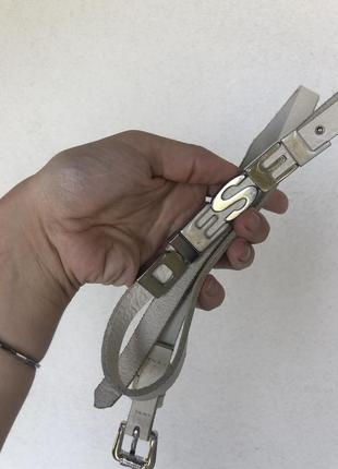 Ремень diésel белый , кожаный