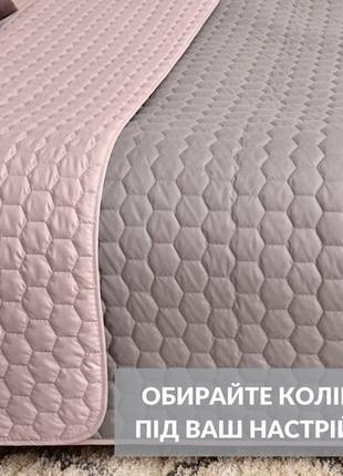 Покривало на велике ліжко 240х260 стьобане двостороннє, покривало євро стандарт якісне сірий9 фото