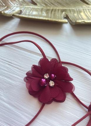 Чокер с цветком, чокер, чокер с жемчужинами, колье
