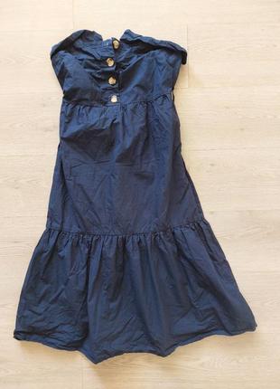 Платье сарафан миди синее, размер l (40)