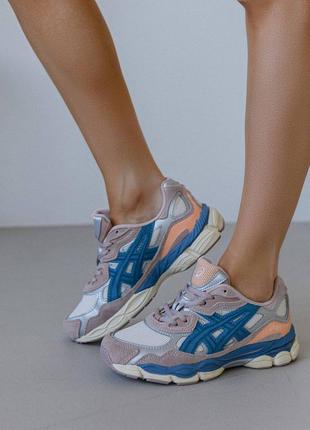 Новинка топові жіночі кросівки asics gel - nyc “mauve blue”6 фото