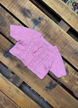 Дитяча кофта (кардиган) (0-3 міс 50-62 см оригінал рожева)