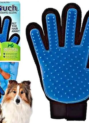 Рукавички для вичісування вовни з домашніх тварин true touch рукавички2 фото
