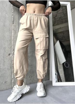 Брендовые коттоновые брюки карго