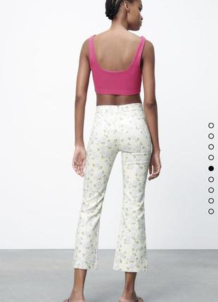 Цветочные бриджи, брюки, брюки в цветок zara2 фото