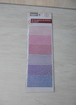 Набор наклеек кристаллы стразы разноцветные melinera