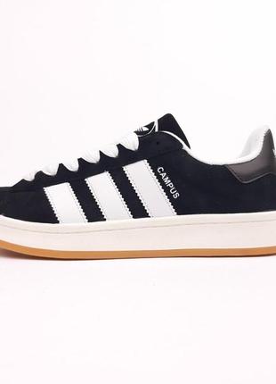 Чоловічі кросівки adidas campus стильні молодіжні чорні замшеві