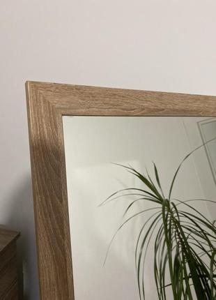 Зеркало напольное в прямой раме цвета дуб сонома на ножке 150 х 50 см