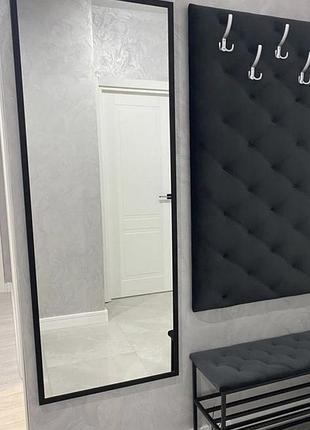 Зеркало настенное большое в полный рост ростовое в тонкой раме черного цвета на стену...