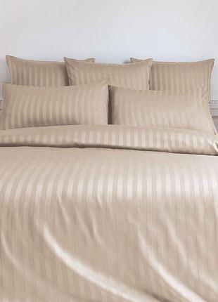Комплект постельного белья полуторный двуспальный евроразмер страйп сатин