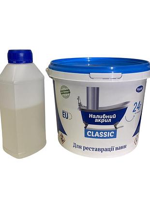 Краска акриловая для реставрации акриловых ванн plastall classic 1.7 м (3,4 кг) оригинал daymart