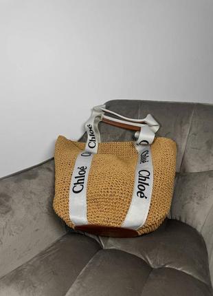 Модна жіноча текстильна сумка chloe, бежева новинка
