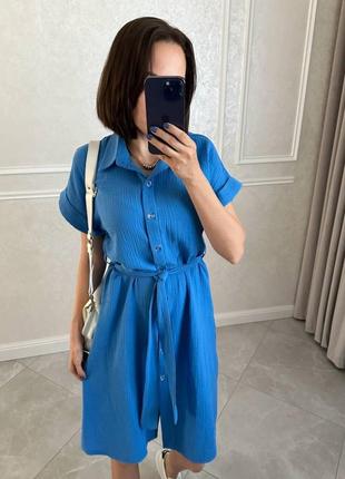 Жіночі літня сукня сорочка,платье рубашка муслин,муслін,сарафан,легка,вільна,легка