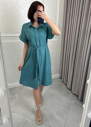 Жіночі літня сукня сорочка,платье рубашка муслин,муслін,сарафан,легка,вільна,легка