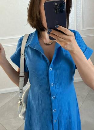 Жіночі літня сукня сорочка,платье рубашка муслин,муслін,сарафан,легка,вільна,легка