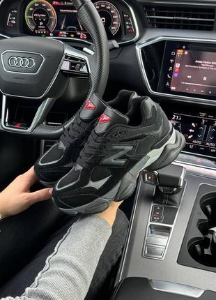 Женские кроссовки в стиле new balance 9060 сенсел беленс / демисезонные / весенние, летние, осенние / замша / черные, серые