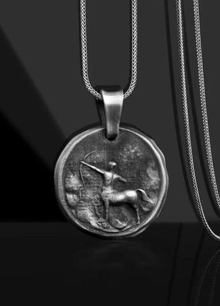 Серебряный кулон знак зодиака стрелец 133221стрілець оникс