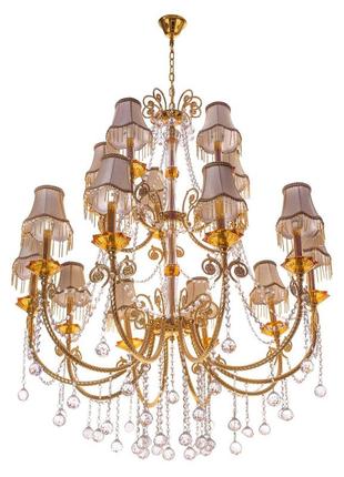 Люстра з абажуром brille 40w e14 золотистий