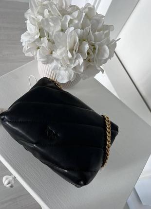 Жіноча сумка з шкіри pinko lady black пинко молодіжна, брендова сумка маленька через плече4 фото