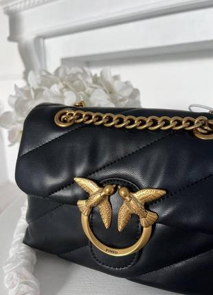 Жіноча сумка з шкіри pinko lady black пинко молодіжна, брендова сумка маленька через плече5 фото