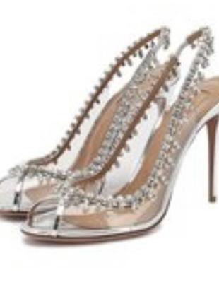 Хрустальные босоножки aquazzura