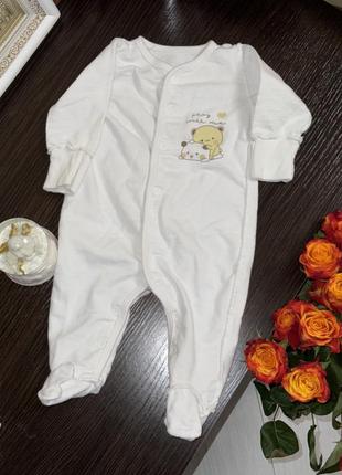 Белый ромпер, человечек для младенцев