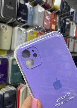 Чехол с квадратными бортами silicone case для iphone 11, качественный чехол с микрофиброй для айфон 112 фото