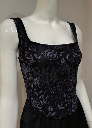 Готический бархатный винтажный корсет