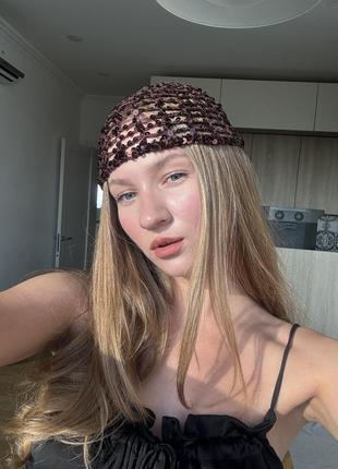 Шапочка в сетку на голову
