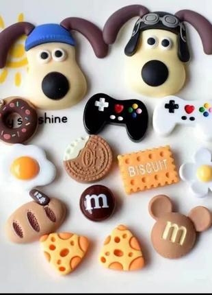 Набір джибітсів для кроксів, сабо дитячі, прикраси шарми для взуття собачки, комплект джибітсів 12 шт., джибитсы набор