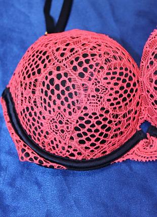 Victoria's secret bombshell miraculous plunge push-up add 2 cups bra бюстгалтер бра лиф лифчик топ бралет викторія сікрет виктория сикрет рожевий6 фото
