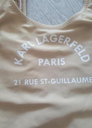Слитный сдельный цельный сплошной золотистый купальник karl lagerfeld5 фото