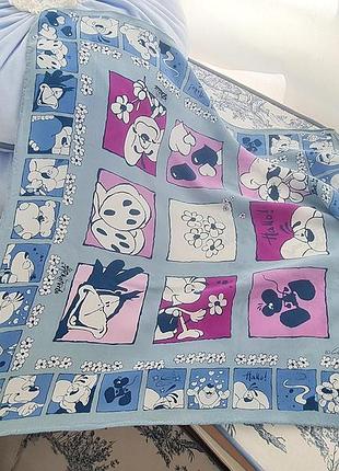 Vintage automatic / thomas goletz diddl pimboli / шовкова хустка / хустка шовк / блакитна шовкова хустка / silk / silk scarf / vintage silk / vintage