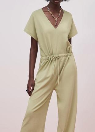 Комбинезон комбез ромпер оливковый вискоза зеленый zara зара