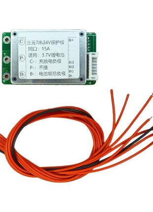 Bms 7s плата защиты аккумуляторов li-ion 24v 15a