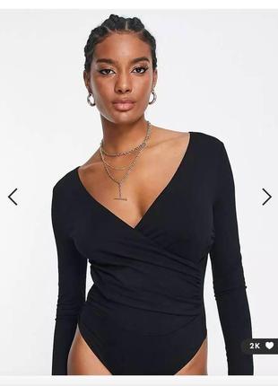 Чорне боді на запах asos