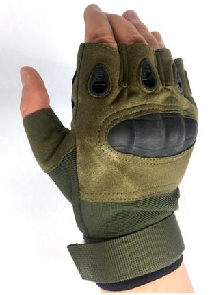 Штурмові тактичні рукавички без пальців ttx combat l олива