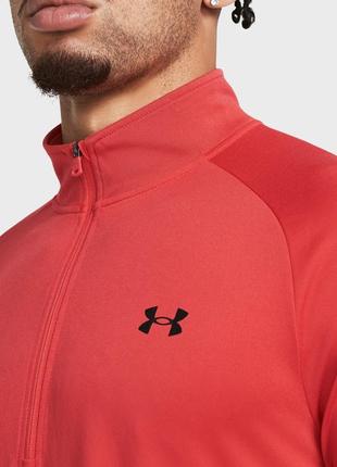 Чоловічий червоний лонгслів ua tech 2.0 1/2 zip