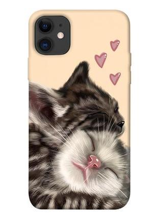 Чохол із принтом на айфон 11 cats love / чохол із принтом на iphone 11